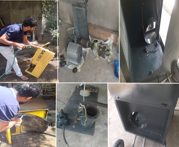 Disassembling of old kesser compressor part 