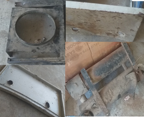 severely rusted air dryer chassis.