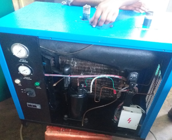 Final checks in powered air dryer