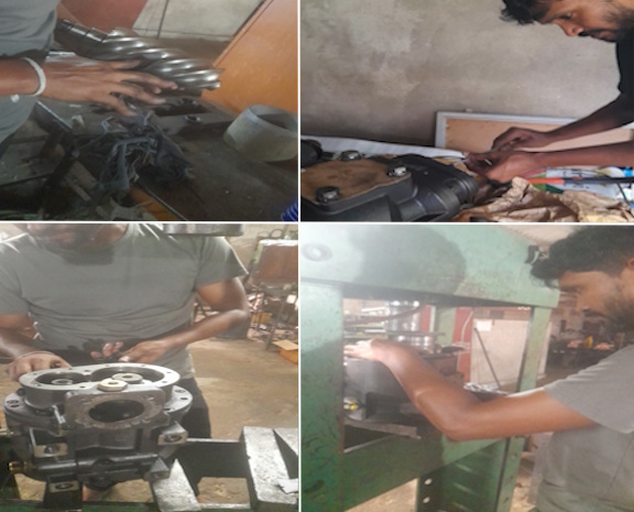 Replacing air end bearing and applying synthetic varnish using modern technology