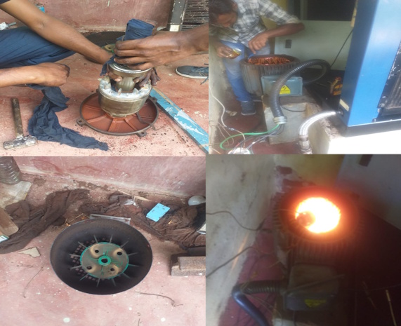  Replacing motor bearing and applying synthetic varnish using modern technology