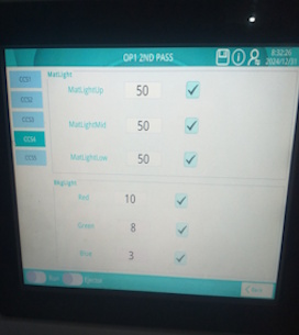 Programme setting of AMD color sorter
